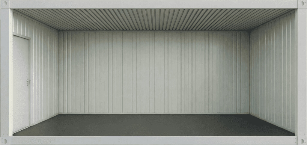 Maison container en kit 6×3m – intérieur brut sans aménagement professionnel
