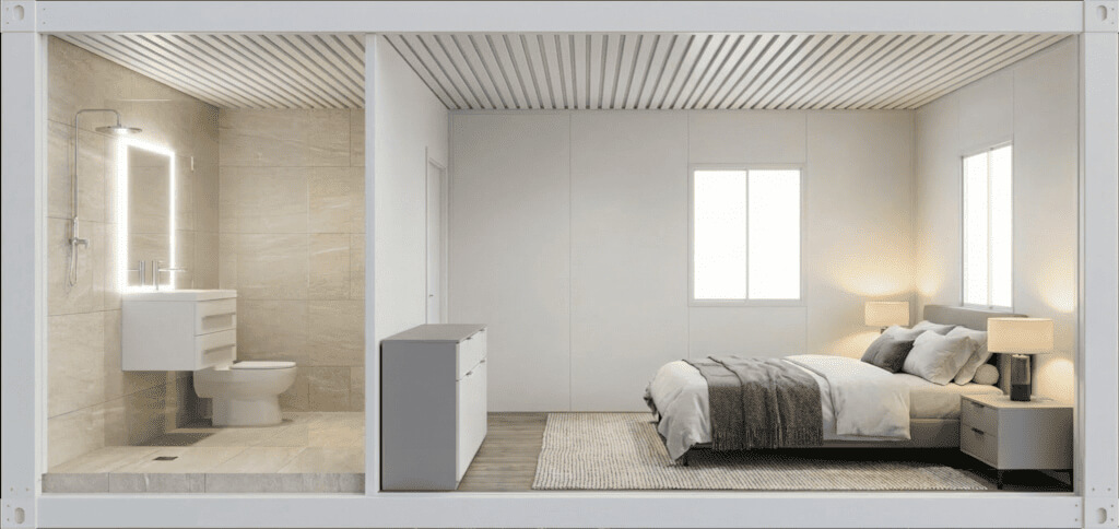 Maison container en kit aménagée en suite parentale