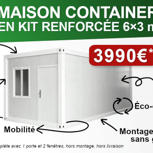 Maison container en kit renforcée 18 m² – prix et avantages – MAOI La Réunion
