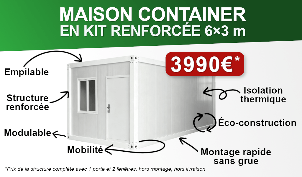 Maison container en kit renforcée 18 m² – prix et avantages – MAOI La Réunion